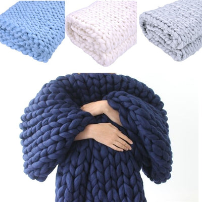Manta de Lana Merino Tejida a Mano - Súper Gruesa y Reguladora de Temperatura - Image 25