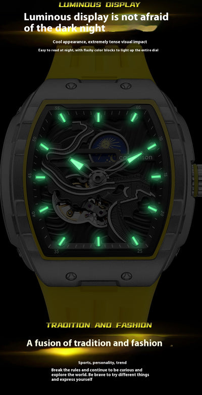 Reloj Mecánico Automático para Hombre con Esfera Hueca y Cristal Luminoso - Image 13