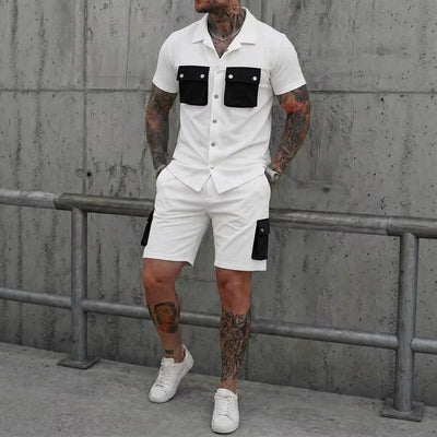 Traje Deportivo Multibolsillos con Parches para Hombre - Image 4