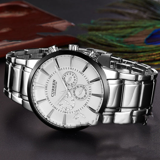 Reloj de Lujo de Tres Ojos y Seis Agujas - Precisión Premium - Image 3