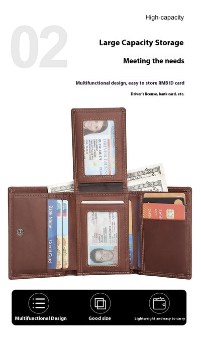 Billetera Vintage de Cuero con Protección RFID y Múltiples Compartimentos - Image 12