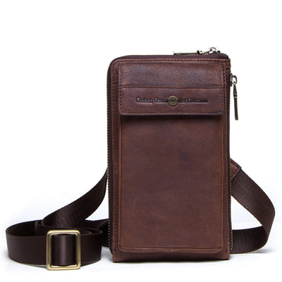 Bolsa Vintage para Celular en Cuero Crazy Horse - Estilo Retro para Hombre - Image 9