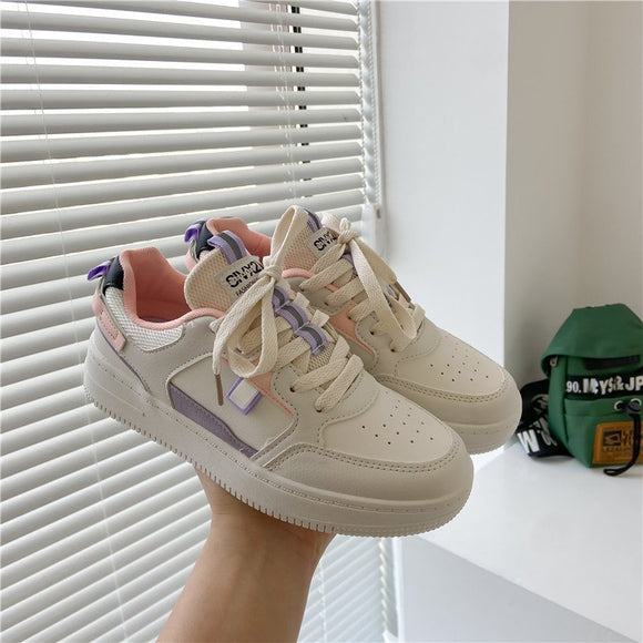 Zapatillas Blancas Casual con Suela Gruesa - Estilo Street Trendy para Mujer
