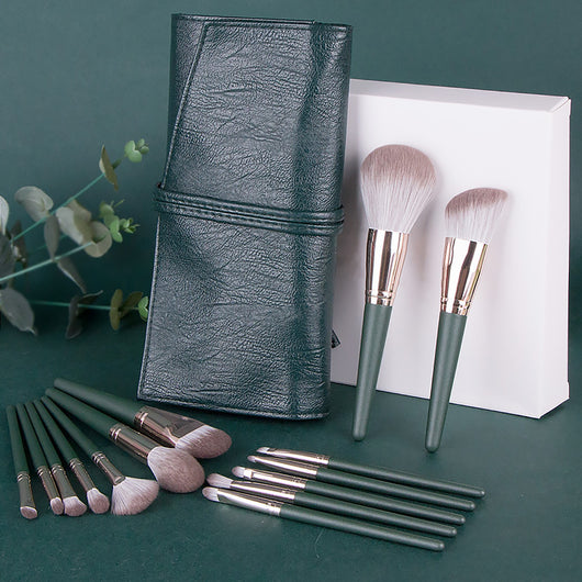 Set de 14 Brochas de Maquillaje Green Cloud