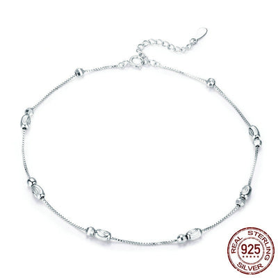 Pulsera Tobillera Plata 925 con Baño de Oro Blanco y Perlas Redondas - Image 2