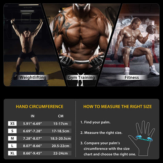 Guantes de Fitness para Hombre con Dedos Cortos - Image 11