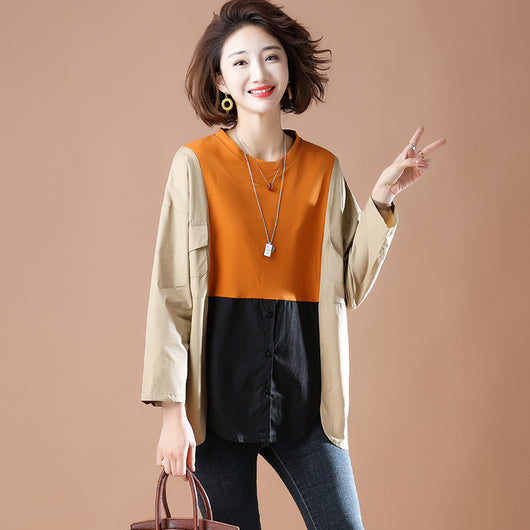 Camisa Vaquera Oversize con Costuras Contrastantes - Image 2