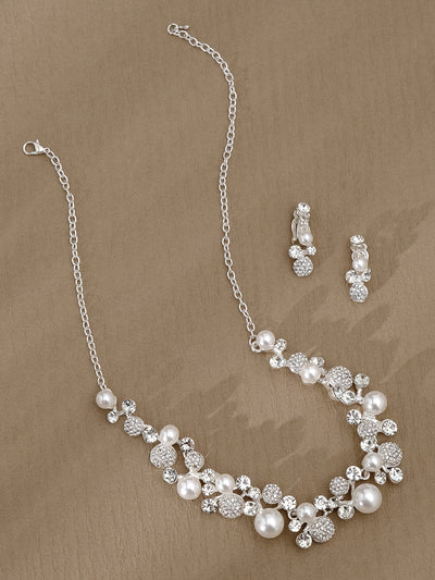 Conjunto de Aretes y Collar con Perlas y Cristales para Mujer - Image 31