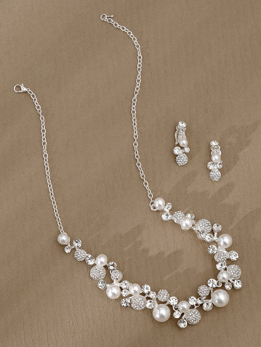 Conjunto de Aretes y Collar con Perlas y Cristales para Mujer - Image 31