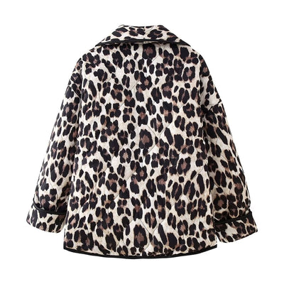 Abrigo Suelto de Piel de Cordero Estampado Leopardo - Image 25