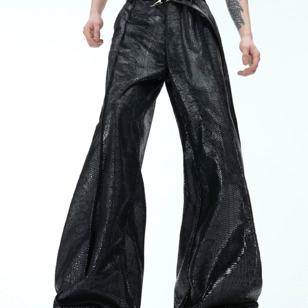 Pantalones Rectos Casuales de Textura Pesada - Corte Suelto y Cómodo