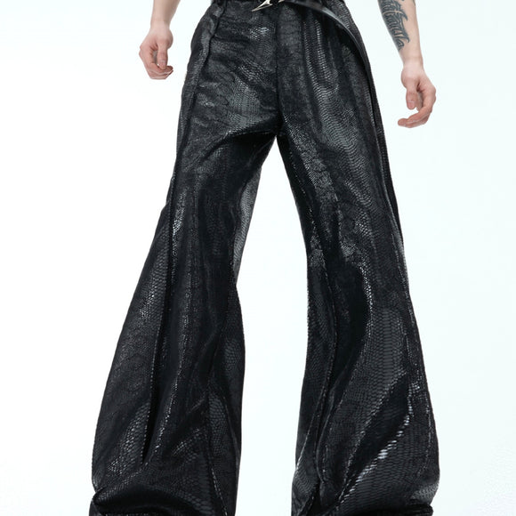 Pantalones Rectos Casuales de Textura Pesada - Corte Suelto y Cómodo