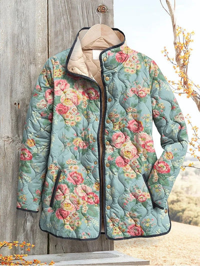 Chaqueta Acolchada para Mujer con Estampado Floral Digital - Image 8