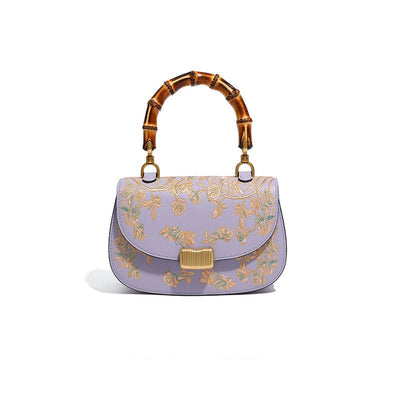 Bolso de Bambú para Dama con Detalles de Cuero Bordado - Image 5
