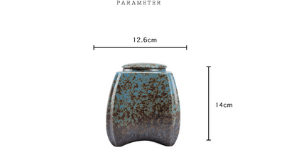 Recipiente de Té Cerámica Azul con Horno Decorativo - Image 9