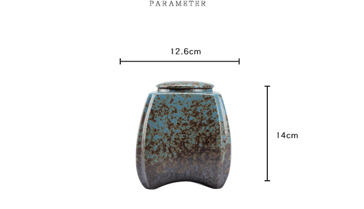 Recipiente de Té Cerámica Azul con Horno Decorativo - Image 9