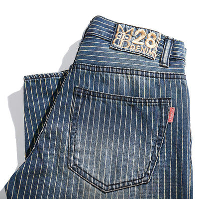 Jeans Holgados Retro a Rayas para Hombre - Image 4