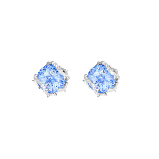 Aretes de Rosa Espinada Plata Pura - Corte Diamante Retro Unisex Antioxidante - Image 3