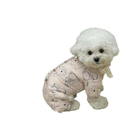 Mameluco Térmico para Perros con Estampado de Osito y Bufanda Tejida - Image 8