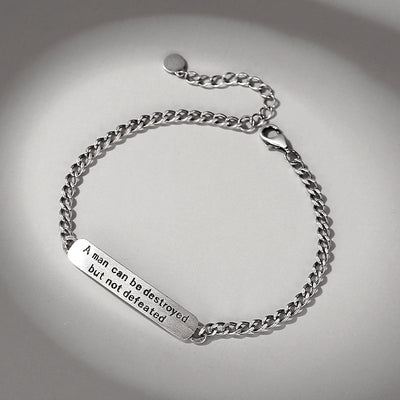 Pulsera de Plata Tailandesa Vintage con Letras para Hombre - Image 5