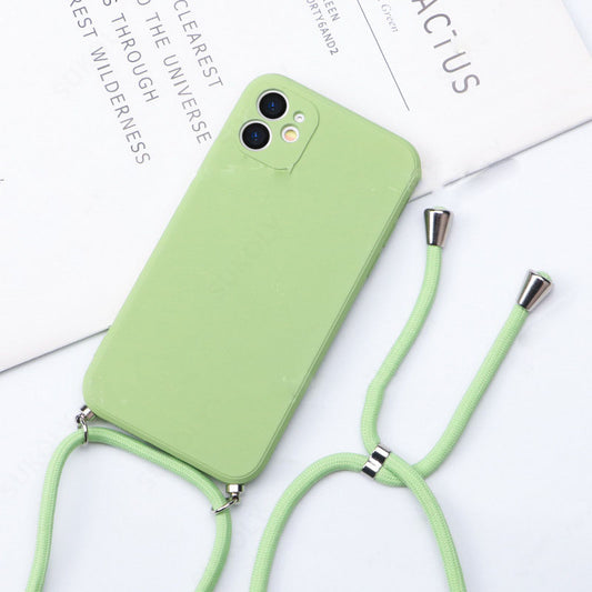 Funda de Teléfono de Silicona Líquida con Cordón Ajustable