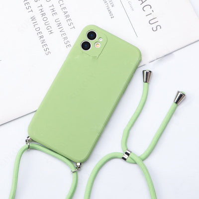 Funda de Teléfono de Silicona Líquida con Cordón Ajustable
