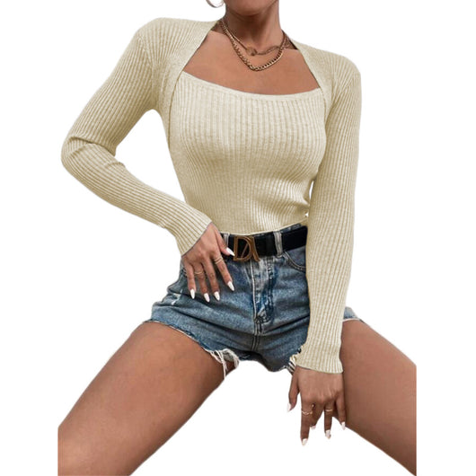 Blusa Ajustada de Punto Manga Larga para Mujer - Image 5