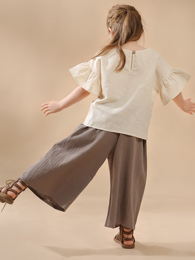 Pantalones Retro de Cintura Alta y Pierna Ancha para Niñas - Image 4