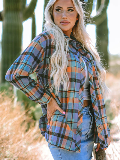 Camisa Cuadros Casual Suelta con Múltiples Hebillas para Mujer - Image 9