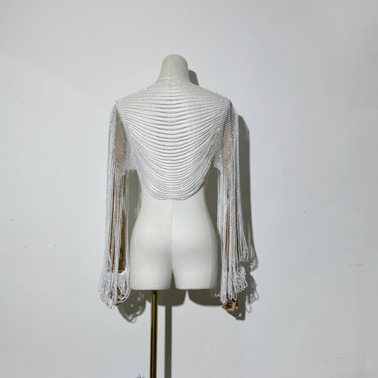 Blusa Larga con Mangas y Detalles de Diamantes - Image 2