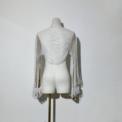 Blusa Larga con Mangas y Detalles de Diamantes - Image 2
