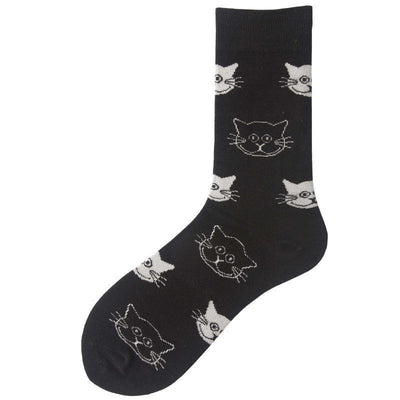 Calcetines Estilo Coreano Gatos y Perros - Tubo Animales Blanco y Negro Hombre y Mujer - Image 6