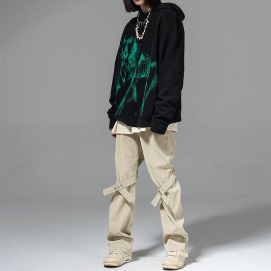 Pantalones Acampanados de Cuero PU con Botones y Lazo para Mujer - Image 10