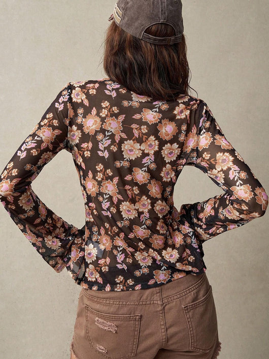 Blusa Estampada Slim Fit Retro para Mujer - Diseño Europeo Elegante - Image 17