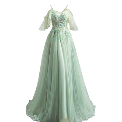 Vestido de Fiesta Menta Hombro Descubierto para Boda y Eventos Especiales - Image 10