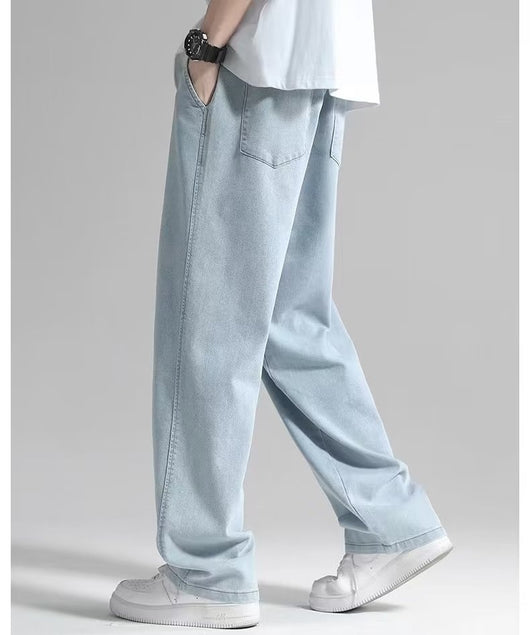 Pantalón Jeans Hombre Corte Recto Ancho Suelto con Caída - Image 20