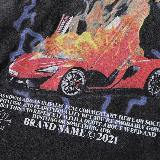 Playera Manga Larga Estampado Flamas - Diseño Europeo Vintage Desgastado - Image 4