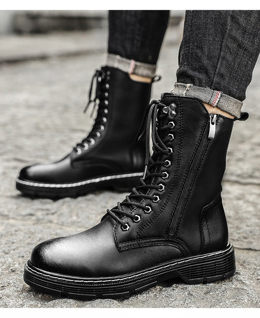 Botas Martin Altas Impermeables para Hombre Talla Grande - Otoño e Invierno - Image 14