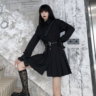 Vestido Camisero Retro con Pliegues y Cintura Marcada - Image 12