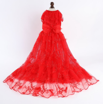 Vestido de Boda Elegante para Mascotas con Cola Bordada - Image 3