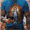 Playera Casual de Cuello Redondo con Estampado Digital Ajuste Slim