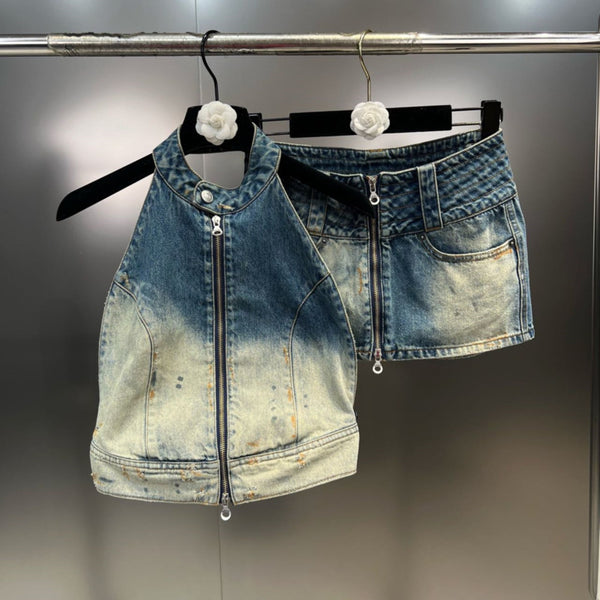 Pantalón Denim Vintage Efecto Desgastado - Colección Verano