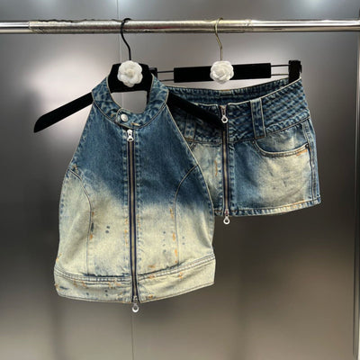 Pantalón Denim Vintage Efecto Desgastado - Colección Verano
