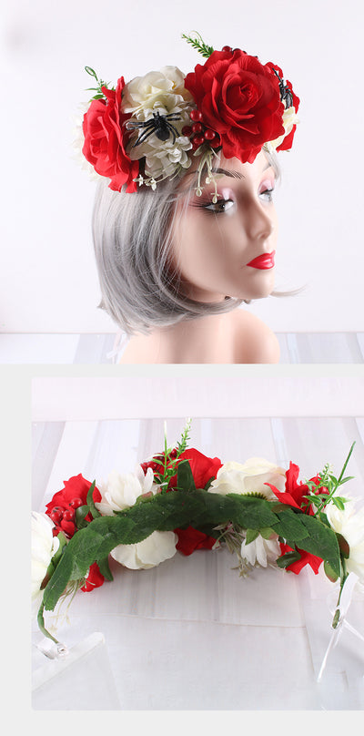 Diadema de Rosas de Simulación para Fiestas de Halloween y Navidad - Image 8