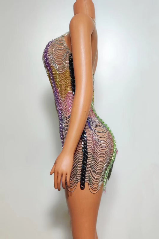 Vestido de Fiesta con Cadena de Perforación - Deslumbrante Atuendo para Celebraciones - Image 8