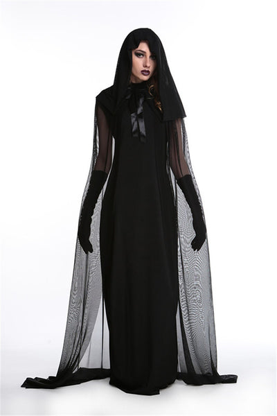Disfraz de Bruja Gótica Largo Negro - Vestido de Vampira para Halloween y Día de Muertos - Image 3