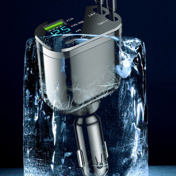 Cargador de Auto Encendedor Doble con Cable Flexible Plegable