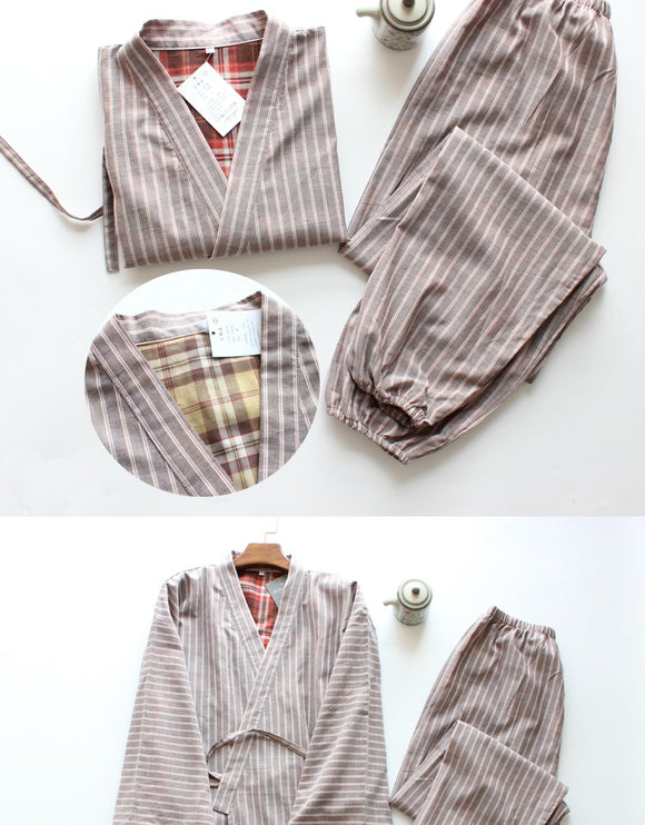 Pijama Kimono de Gasa de Algodón Puro Estilo Japonés