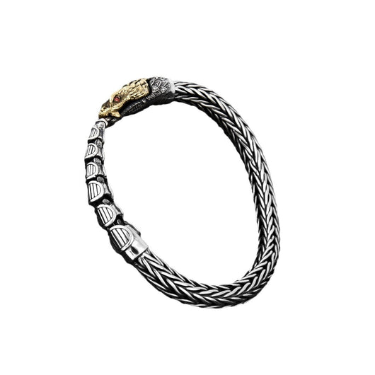 Pulsera de Plata Dragón Entrando al Mar Personalizada Estilo Retro Envejecido - Image 5