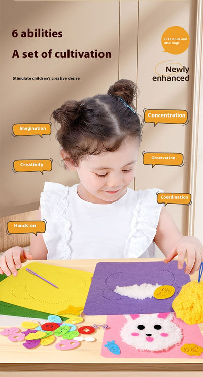 Kit de Bordado Infantil con Animales de Dibujos Animados - Juguete Educativo DIY para Jardín - Image 24